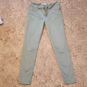 Military green skinny jeans